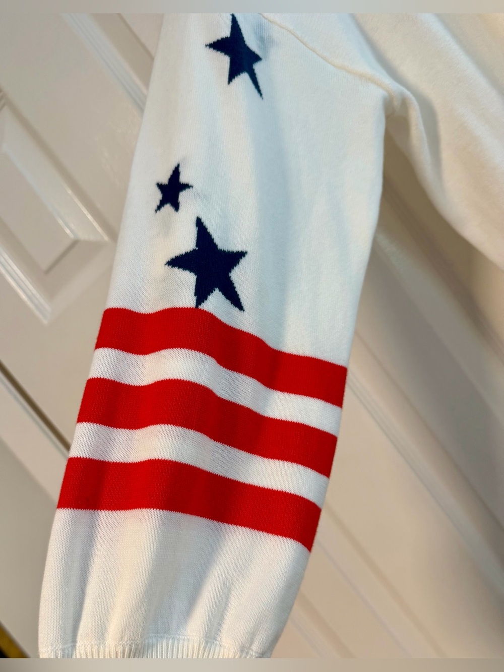 27 Miles Malibu Patriotic Stars & Stripes Open Cardigan Sweater | Women’s Medium - Picture 2 of 7